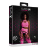 Ouch! Glow Ensemble Bustier Dos nu et Porte-Jarretelles 2 Pièces Rose Fluo